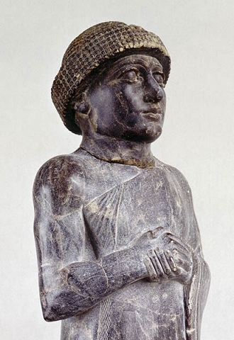  Ur-Ningirsu, 2nd Dynasty of Lagash, son of Gudea, ca. 2110 B.C.E.,    Musée du Louvre, Paris,    AO 9504      (Photo: Louvre Atlas Database)